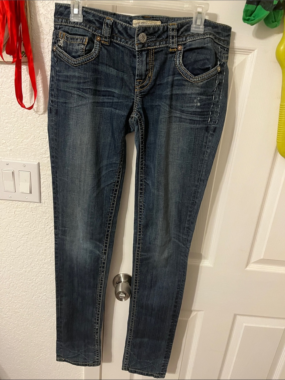 Women's Dark Indigo Skinny Jeans - Stretch Denim